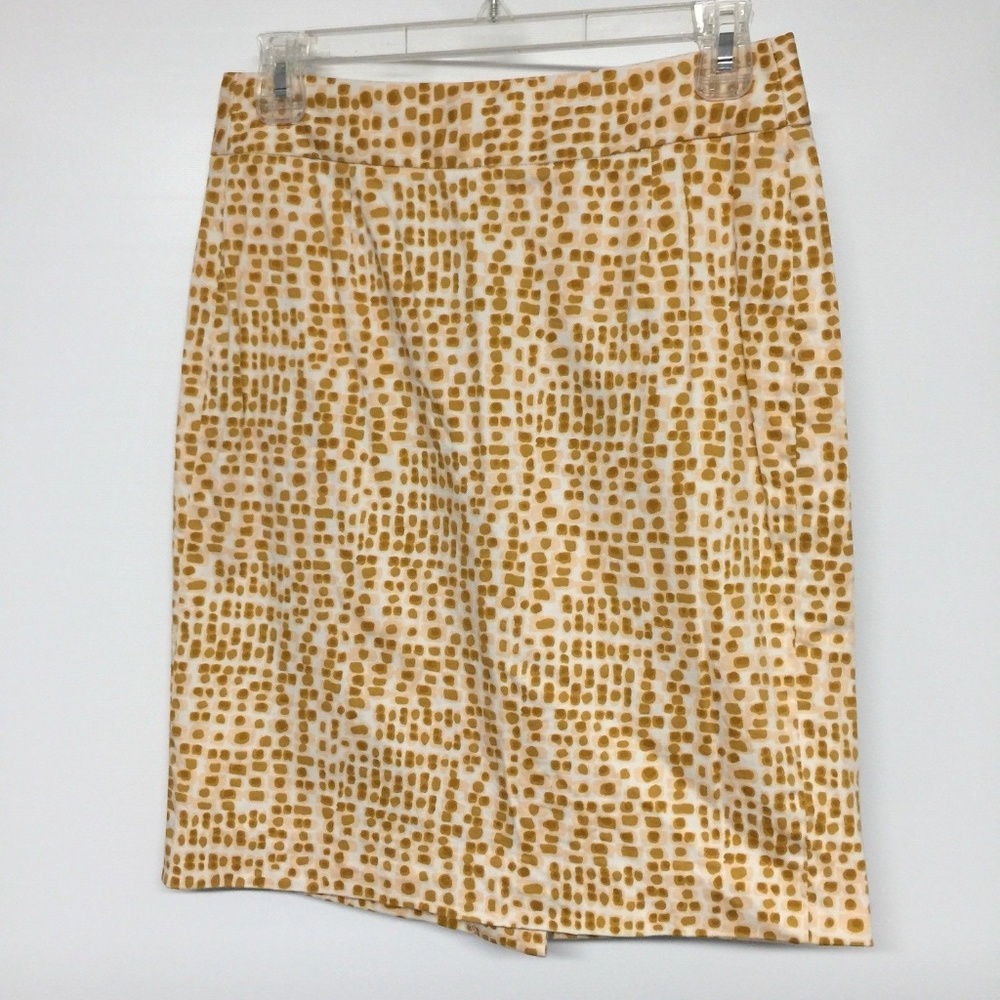 J Crew Sz 2 Tan Coral Stretch Knit Skirt